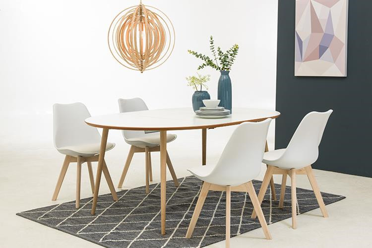 Esstisch MORTEN oval, 120 cm aus MDF in weiß - Loft24.de