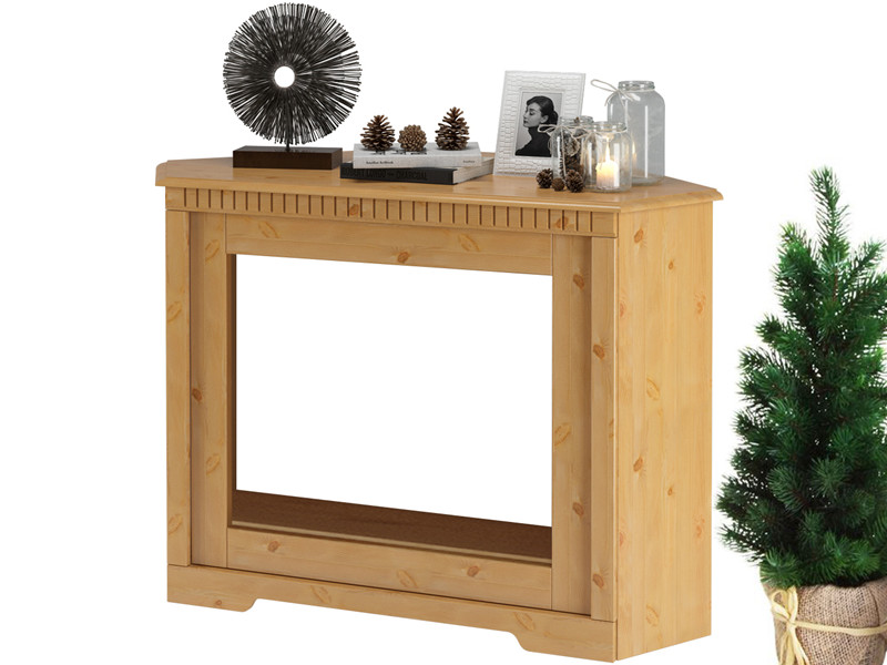 Kaminumbau CAROLINE aus Kiefernholz in gebeizt geölt - Loft24.de