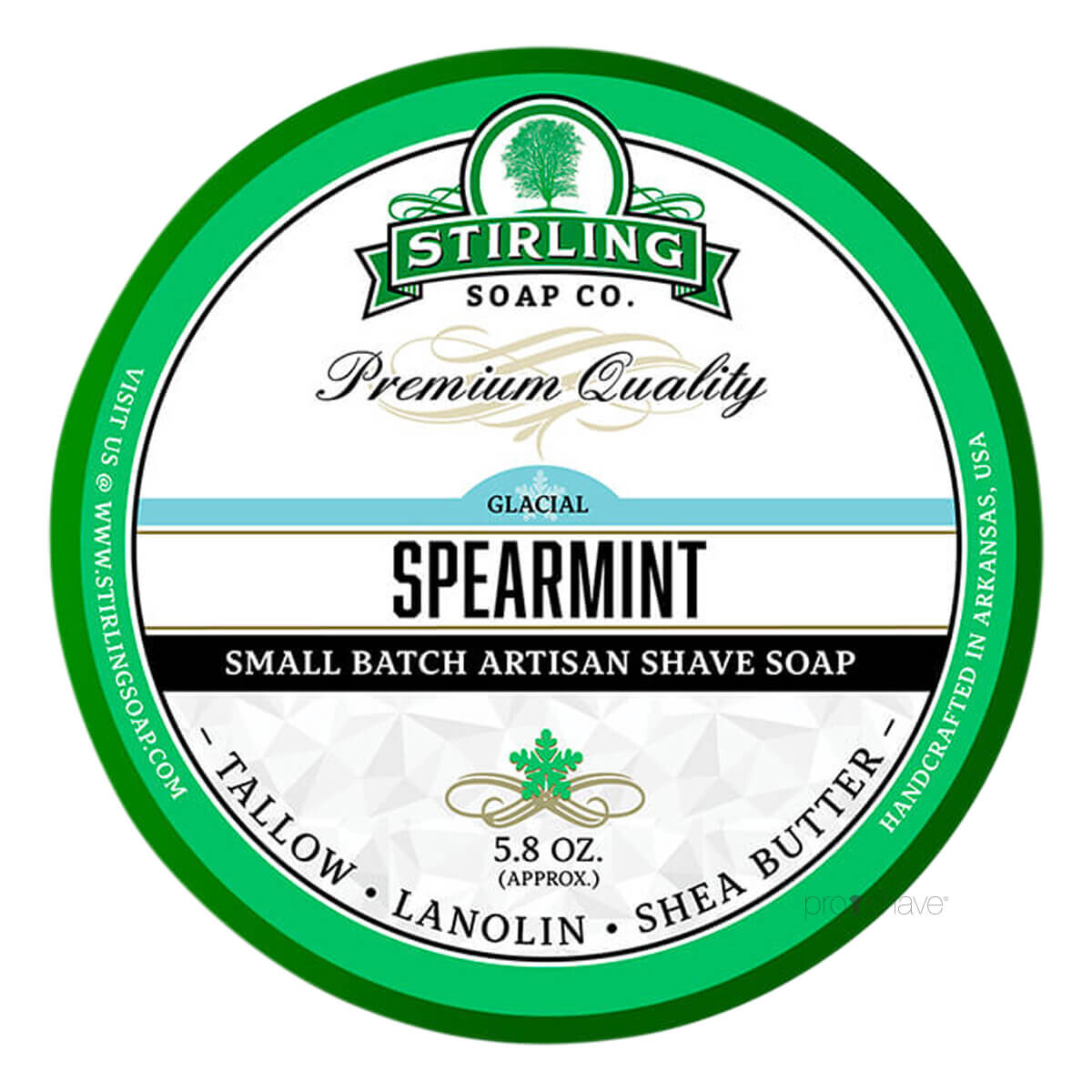 Stirling Soap Co. Barbersæbe, Glacial Spearmint, 170 ml.
