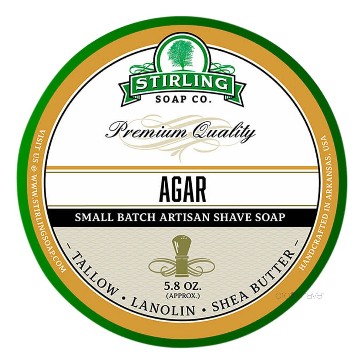 Stirling Soap Co. Barbersæbe, Agar, 170 ml.
