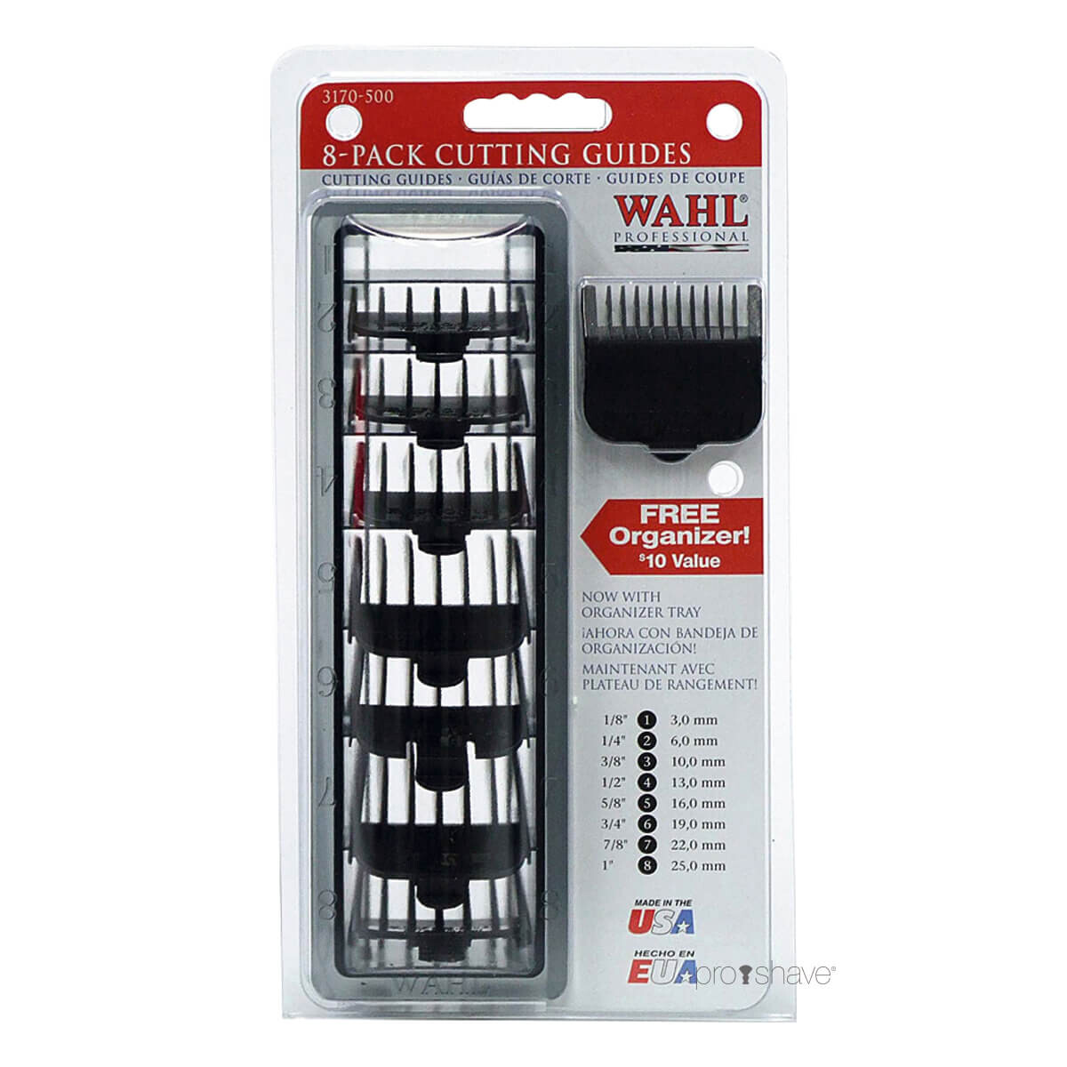 Se Wahl Professional Nylon Afstandskamme, Sort, 8 stk. hos Proshave