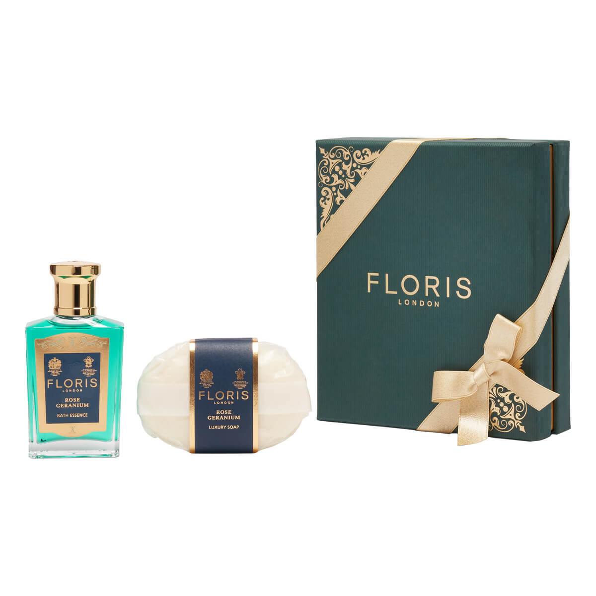 Se Floris Gavesæt, Bath Essentials, Rose Geranium hos Proshave