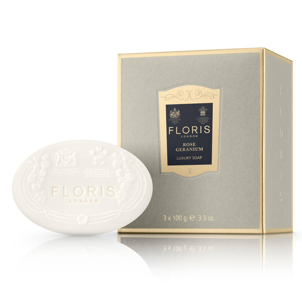 Floris Rose Geranium Luksus sæbe, 3x100 gr.