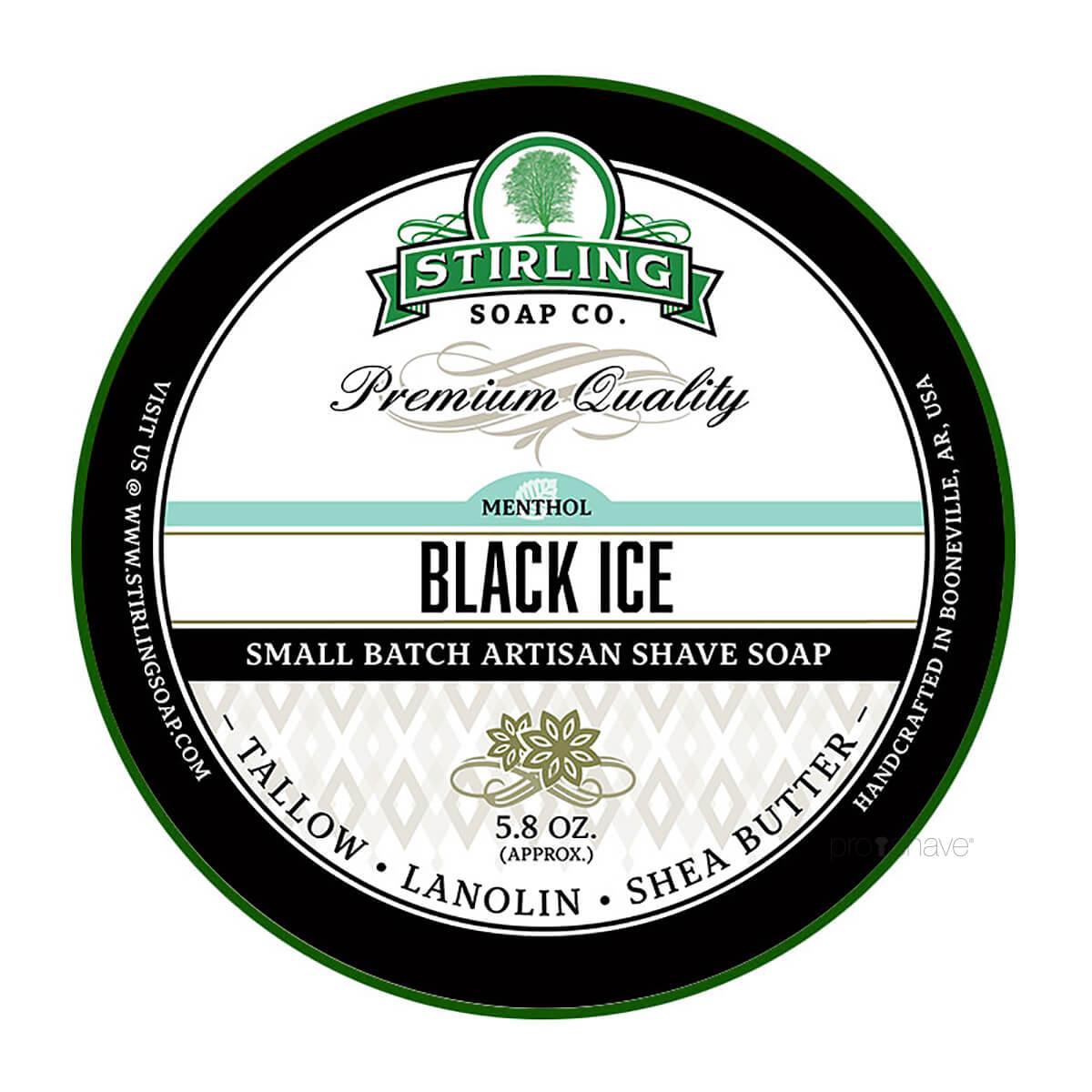 Stirling Soap Co. Barbersæbe, Black Ice, 170 ml.