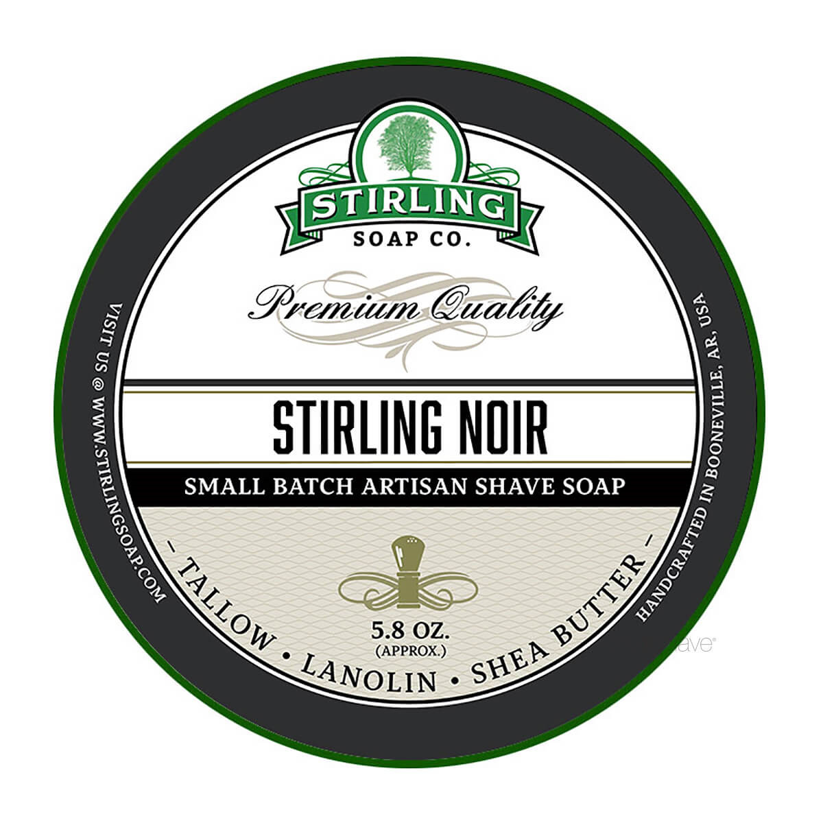 Stirling Soap Co. Barbersæbe, Stirling Noir, 170 ml.