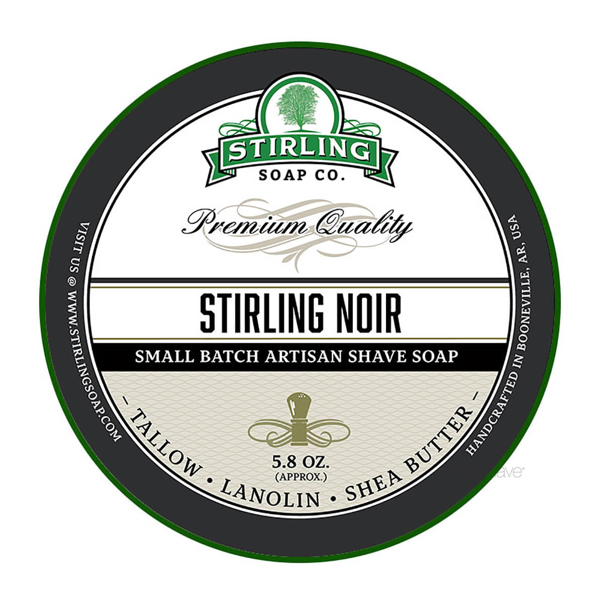 Billede af Stirling Soap Co. Barbersæbe, Stirling Noir, 170 ml.