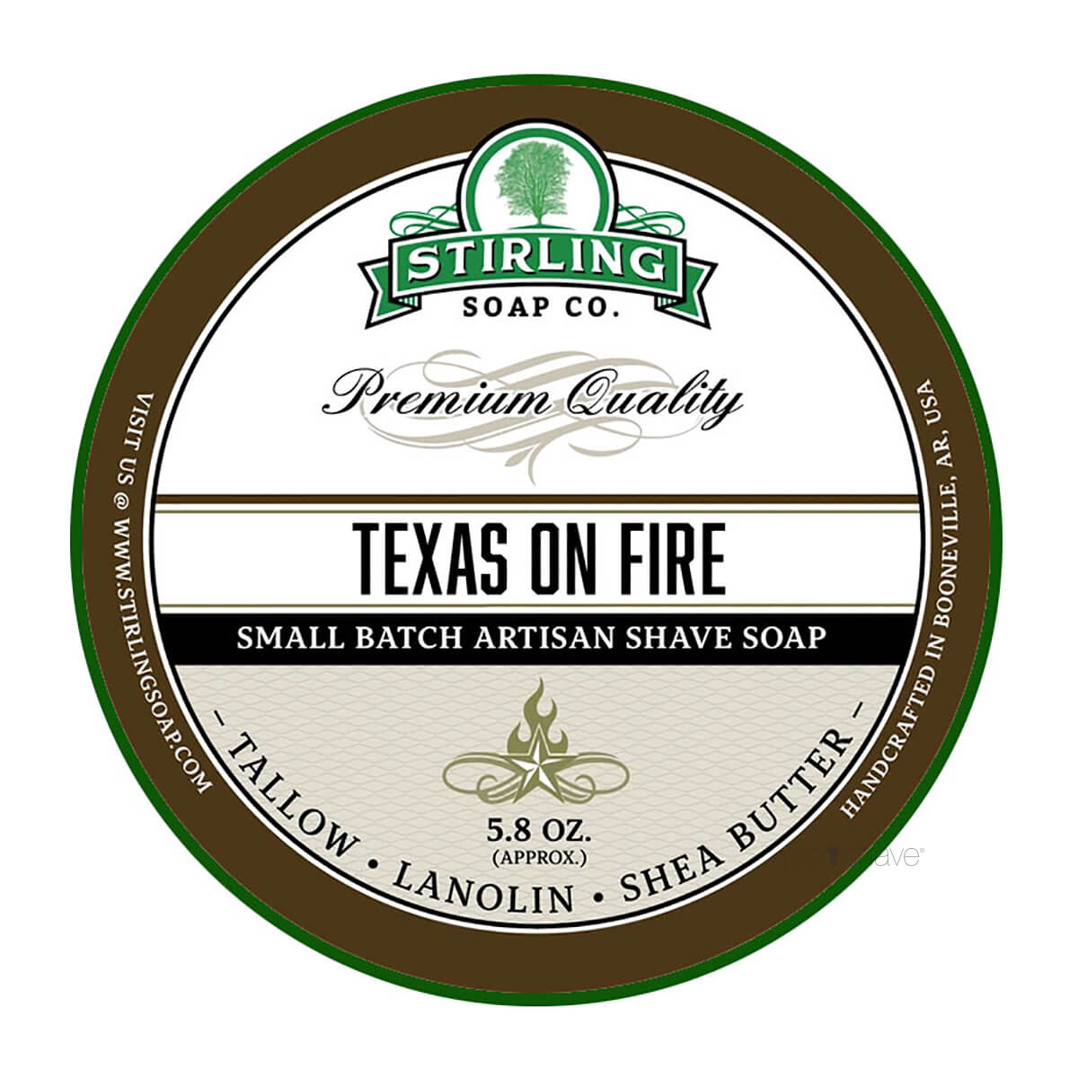 Stirling Soap Co. Barbersæbe, Texas on Fire, 170 ml.