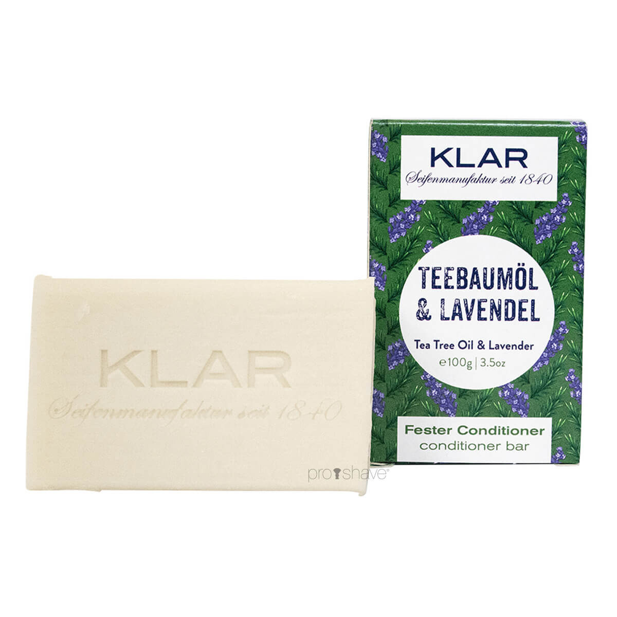 Klar Seifen Conditioner Bar, Tea Tree Oil & Lavendel, 100 gr.