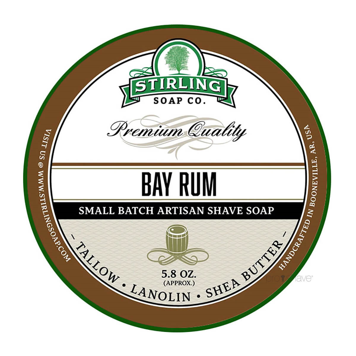 Stirling Soap Co. Barbersæbe, Bay Rum, 170 ml.