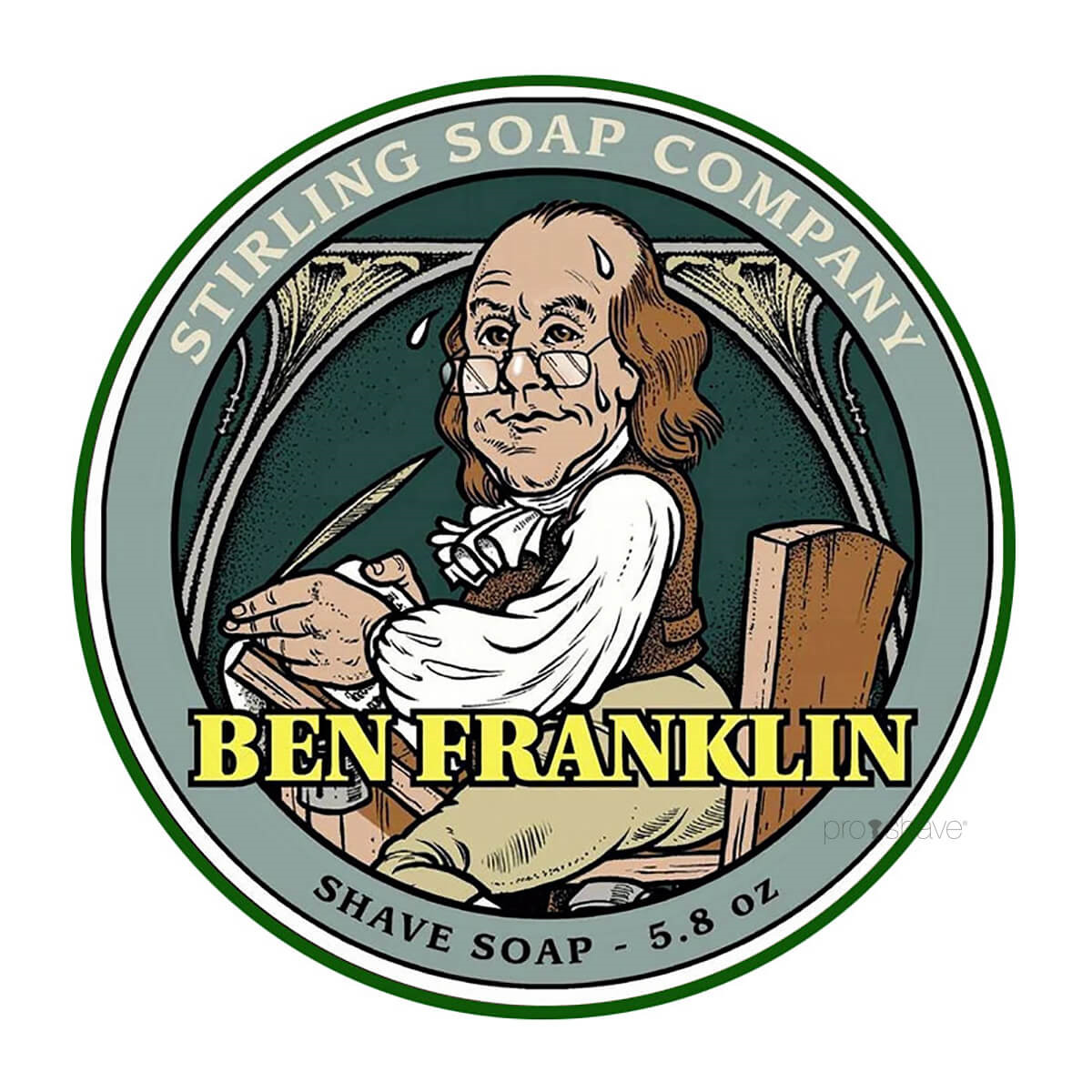 Stirling Soap Co. Barbersæbe, Ben Franklin, 170 ml.