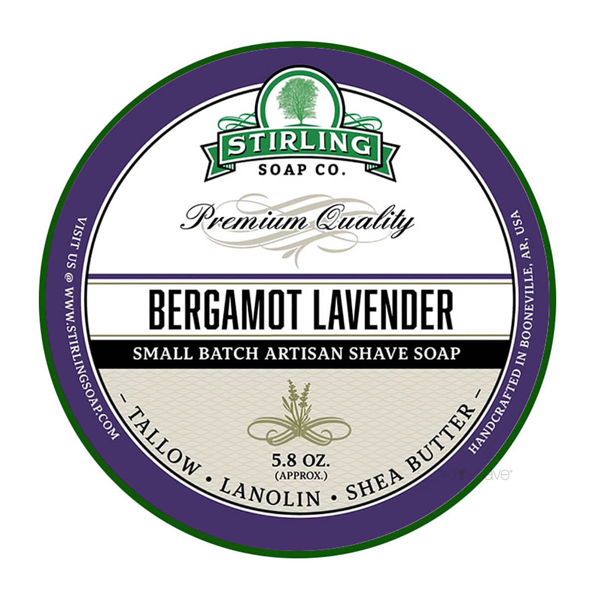 Stirling Soap Co. Barbersæbe, Bergamot Lavender, 170 ml.