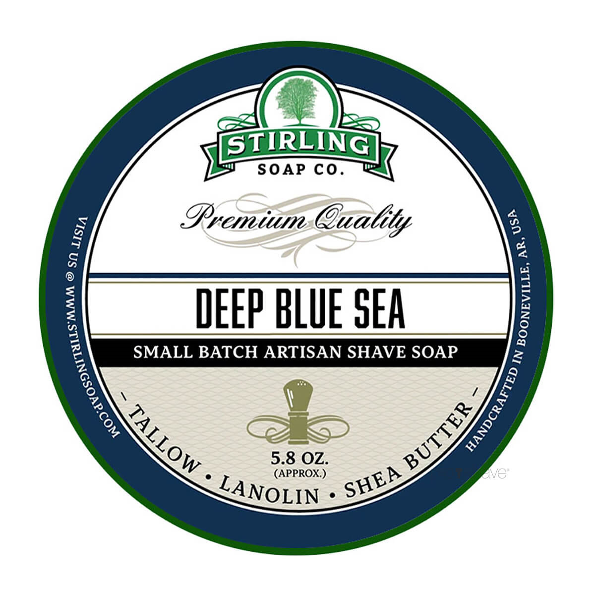 Stirling Soap Co. Barbersæbe, Deep Blue Sea, 170 ml.