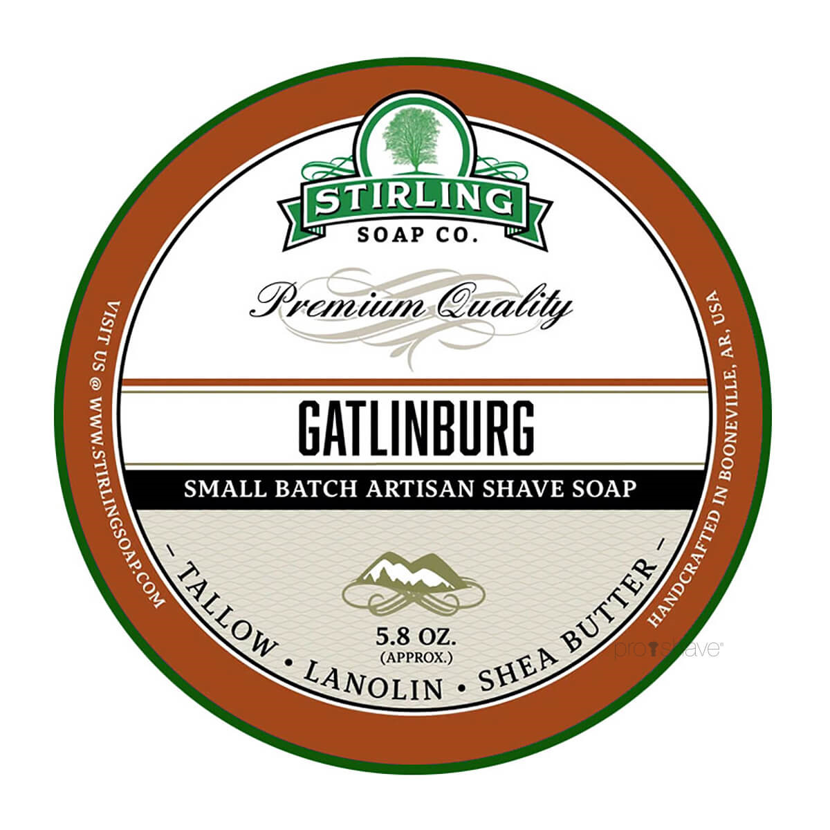 Stirling Soap Co. Barbersæbe, Gatlinburg, 170 ml.