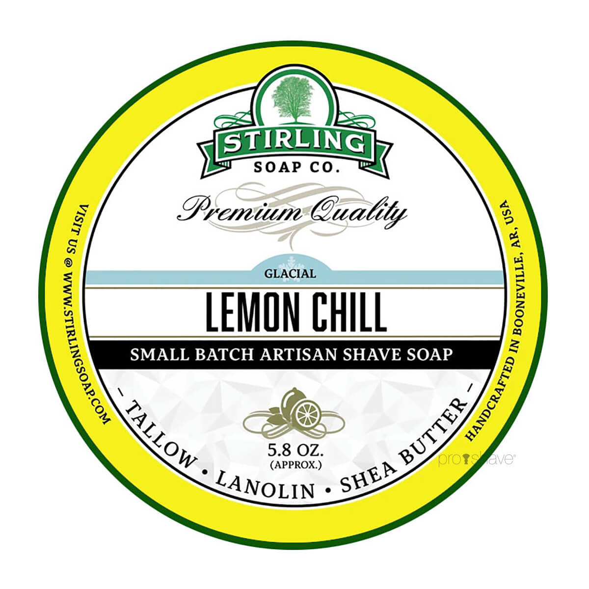 Stirling Soap Co. Barbersæbe, Glacial Lemon Chill, 170 ml.