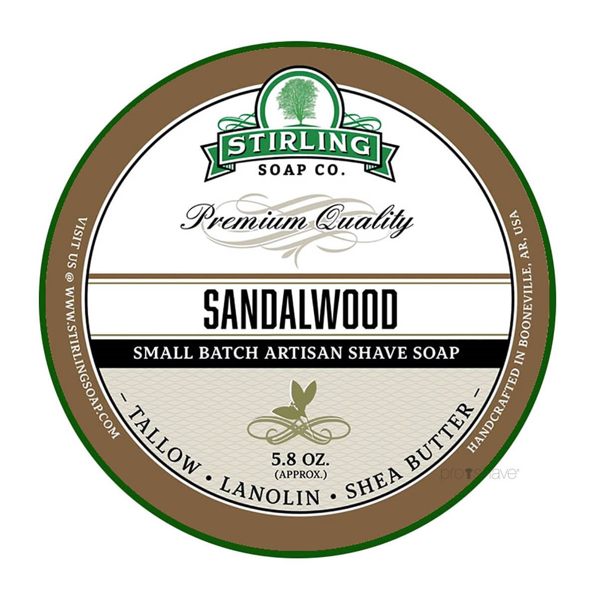 Stirling Soap Co. Barbersæbe, Sandalwood, 170 ml.