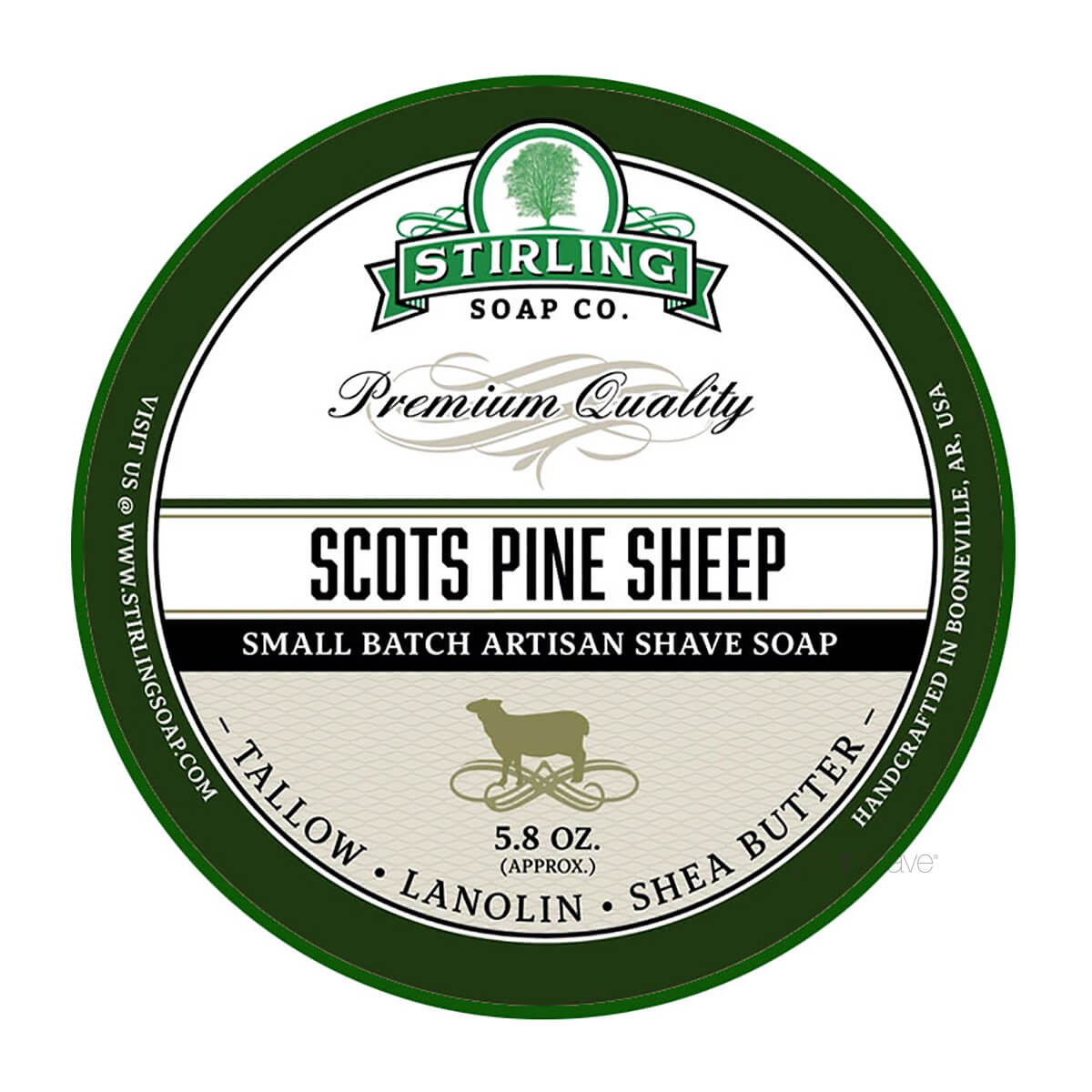 Se Stirling Soap Co. Barbersæbe, Scots Pine Sheep, 170 ml. hos Proshave