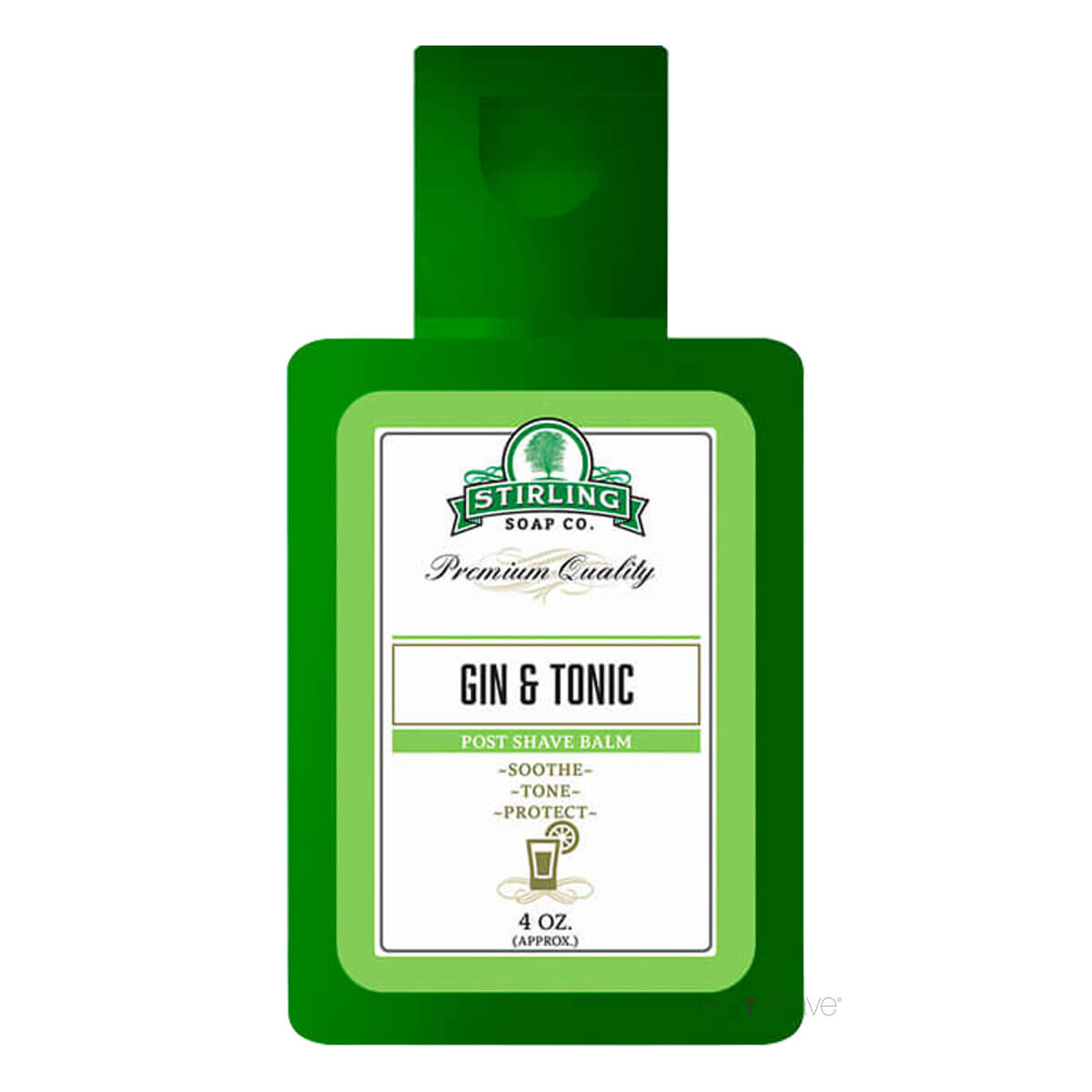 Stirling Soap Co. Aftershave Balm, Gin & Tonic on the Rocks, 118 ml.