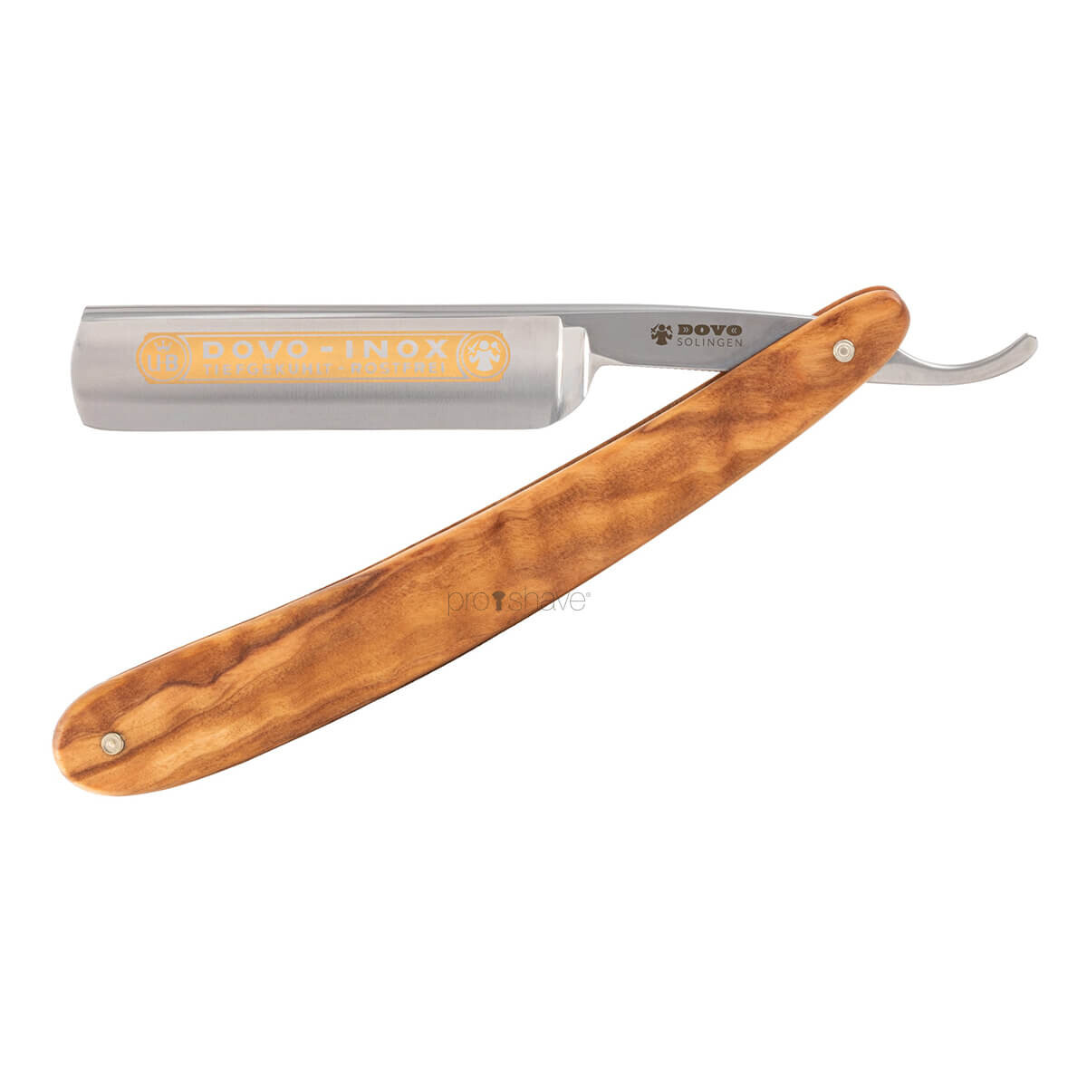 Se Dovo Straight Razor 5/8, Round nose, INOX, Oliventræ hos Proshave