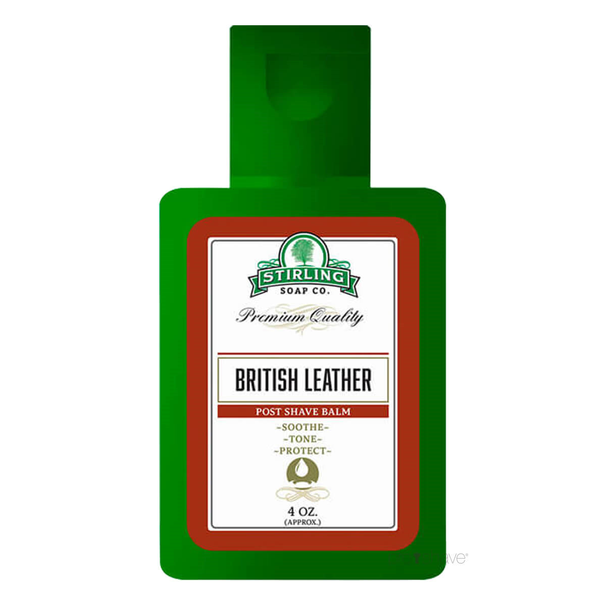 Stirling Soap Co. Aftershave Balm, British Leather, 118 ml.