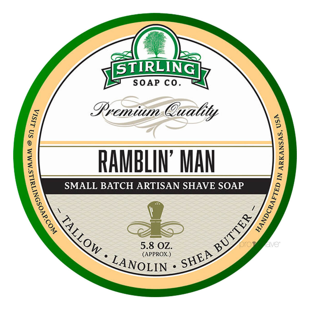 Stirling Soap Co. Barbersæbe, Ramblin' Man, 170 ml.