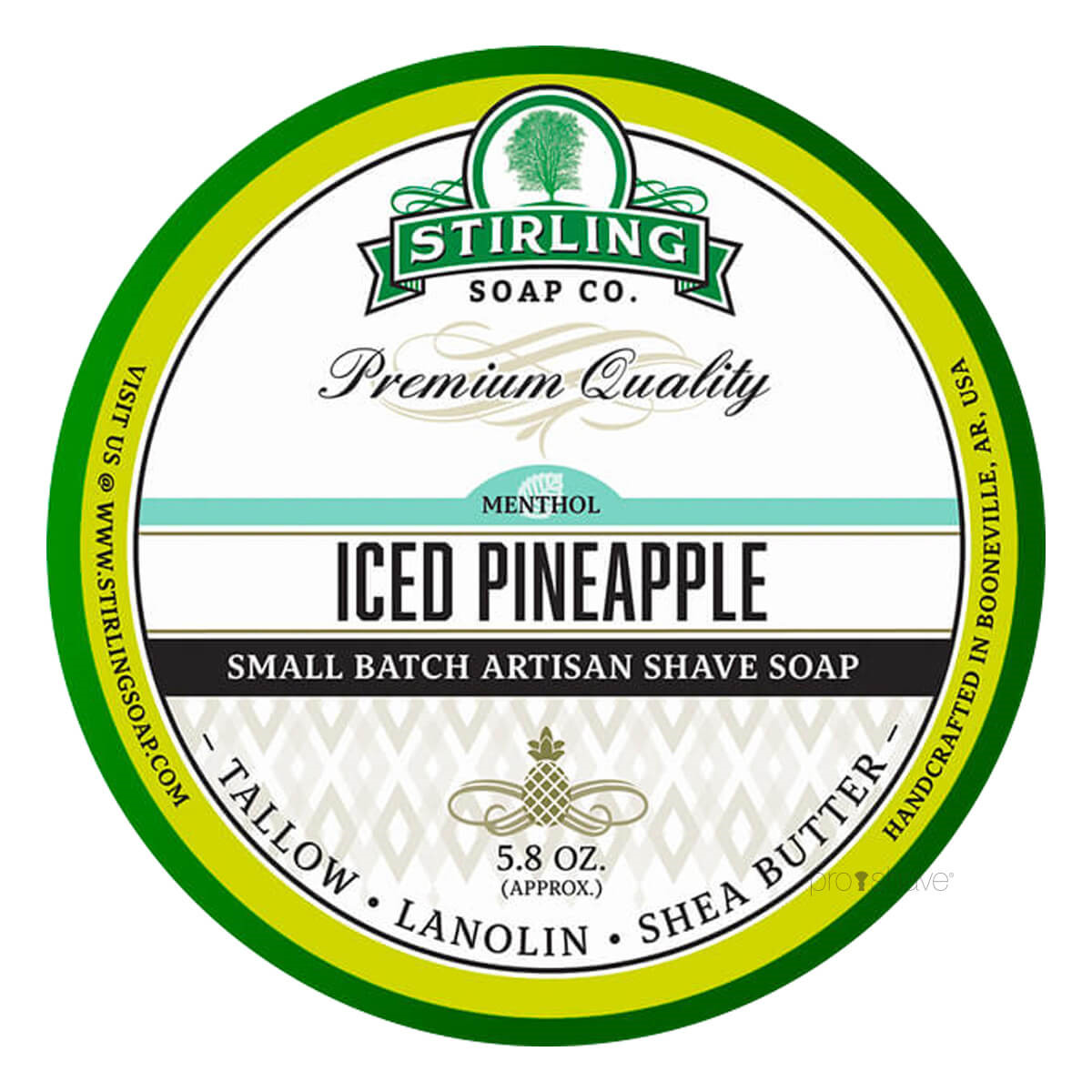 Stirling Soap Co. Barbersæbe, Iced Pineapple, 170 ml.