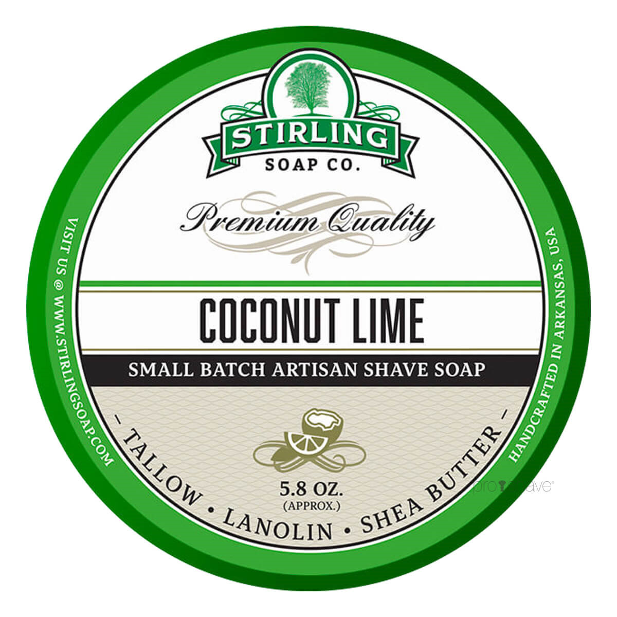 Stirling Soap Co. Barbersæbe, Coconut Lime, 170 ml.