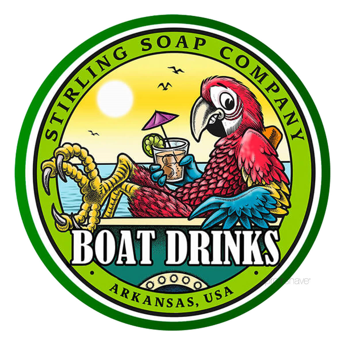 5: Stirling Soap Co. Barbersæbe, Boat Drinks, 170 ml.