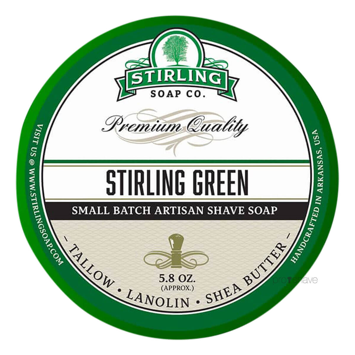 Stirling Soap Co. Barbersæbe, Stirling Green, 170 ml.