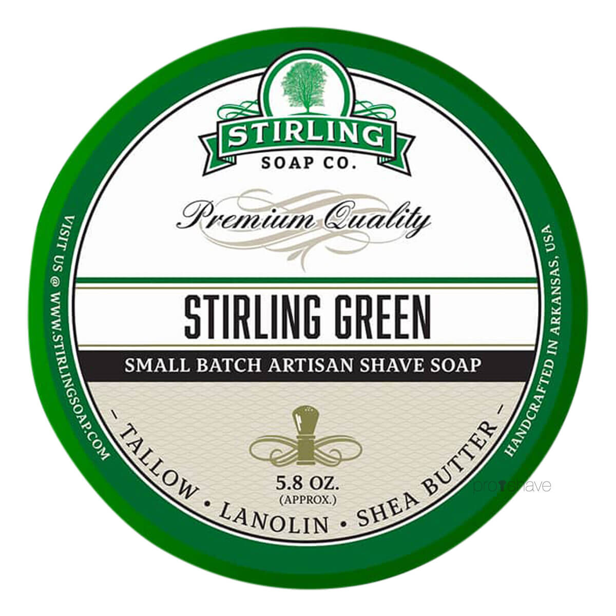 12: Stirling Soap Co. Barbersæbe, Stirling Green, 170 ml.