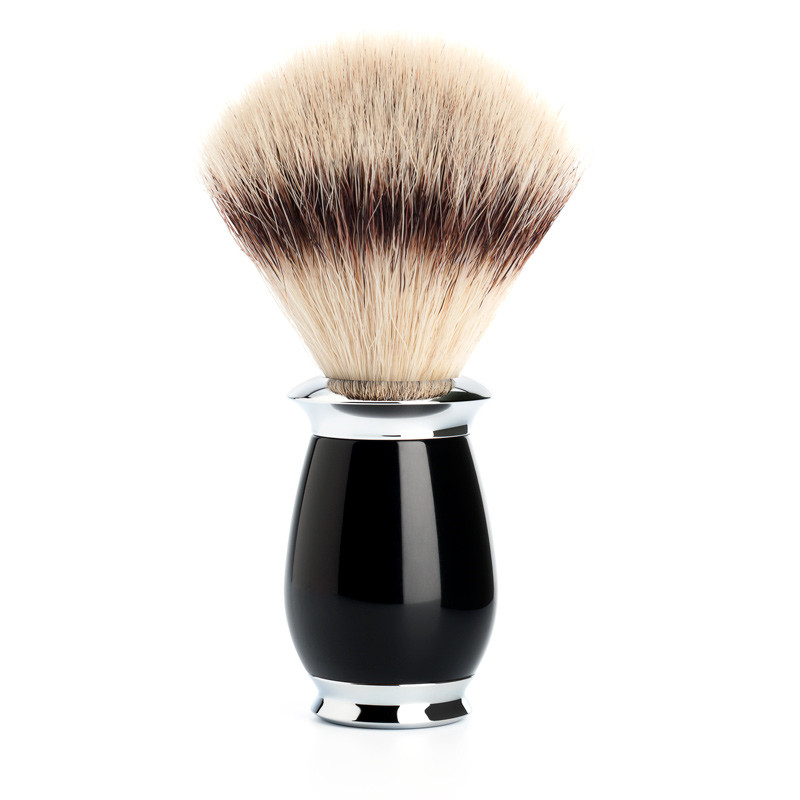 Mühle Silvertip FibreÂ® Barberkost, 21 mm, Purist, Sort Kunstharpiks