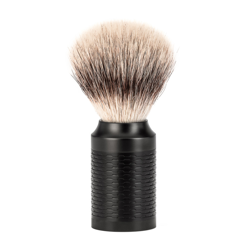 Mühle Silvertip FibreÂ® Barberkost, 21 mm, Rocca, Sort rustfrit stål