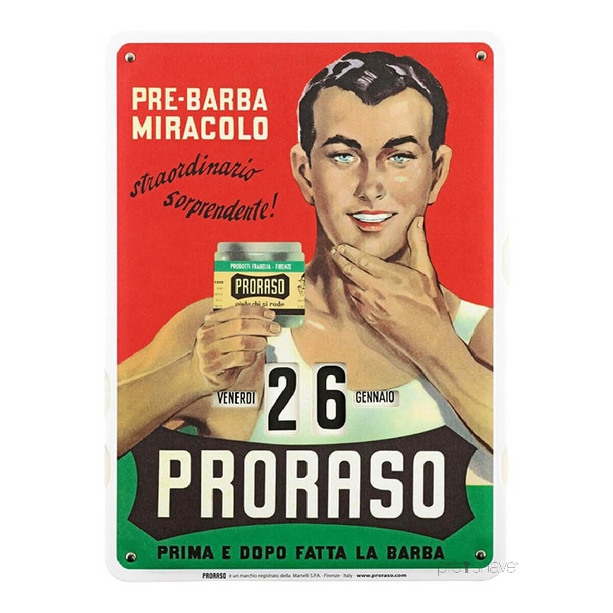 Proraso Kalender, Vintage Gino, 27 x 37 cm.