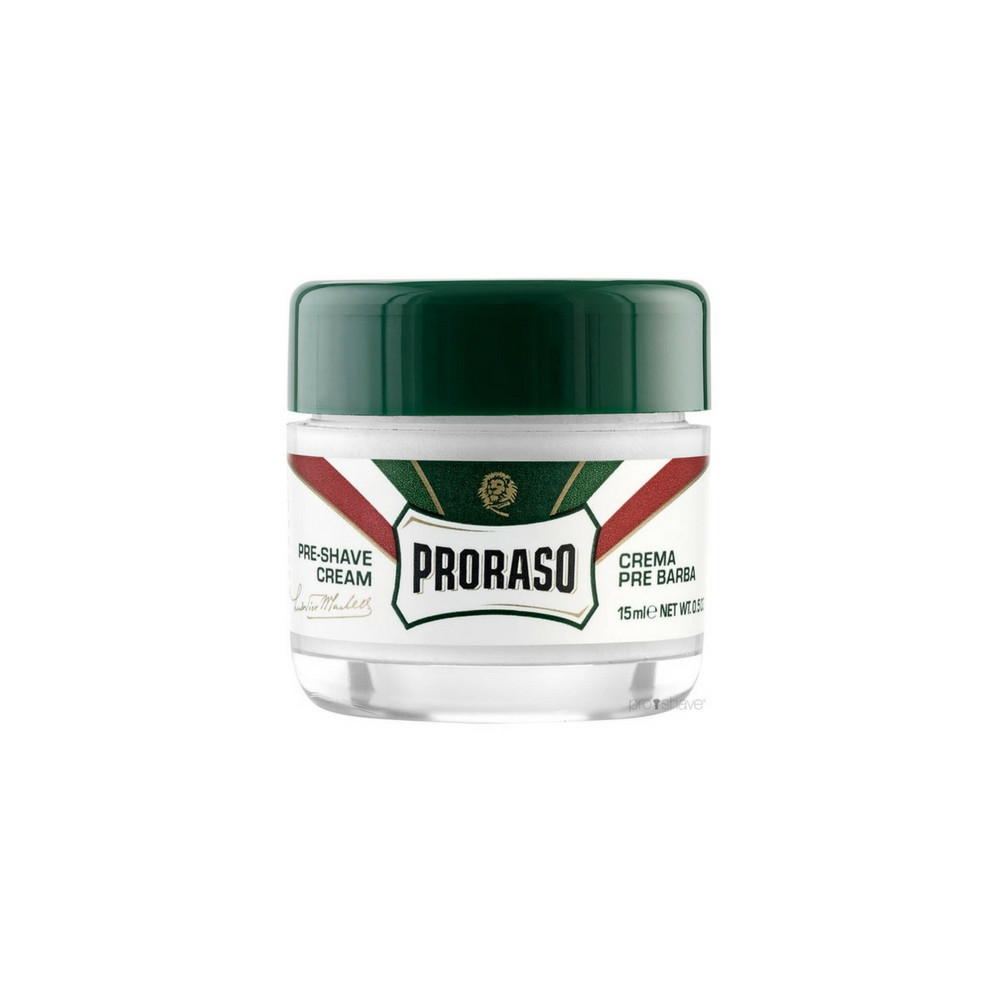 Proraso Preshave Cream - Refresh, Eucalyptus & Menthol, Rejsestørrelse 15 ml.