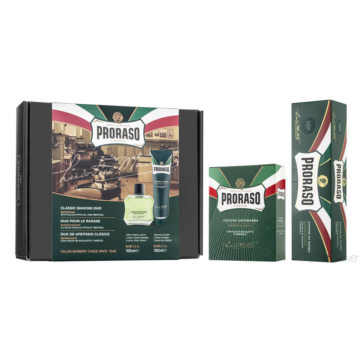 Billede af Proraso Gaveæske, Duo Pack, Barbercreme & Aftershave Splash, Refresh