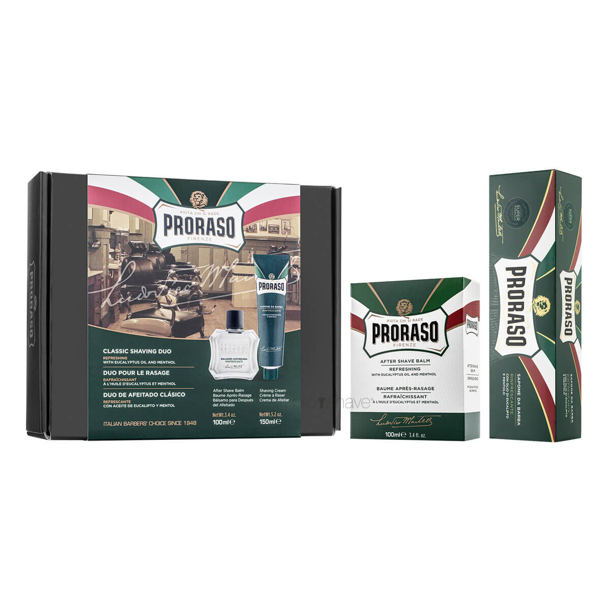 Proraso Gaveæske, Duo Pack, Barbercreme & Aftershave Balm, Refresh