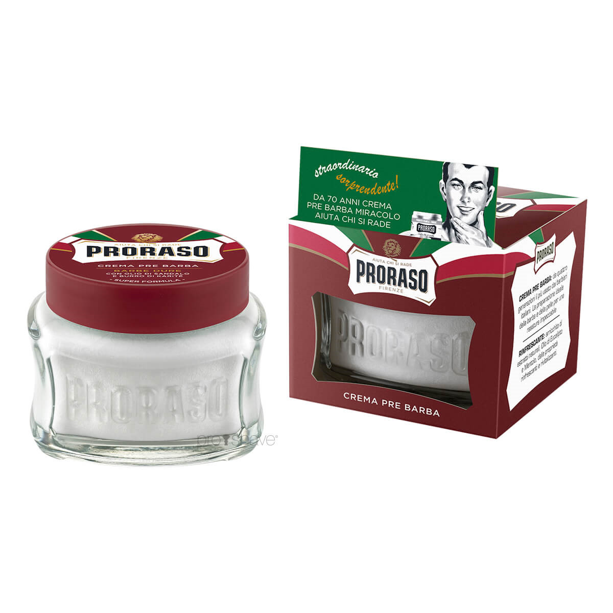 Se Proraso Pre-Shave Cream - Sandelstræ og Shea Butter (100 ml) hos Proshave