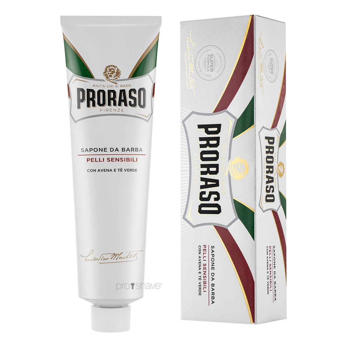 Billede af Proraso Barbercreme - Sensitive, Grøn Te & Havre, 150 ml.