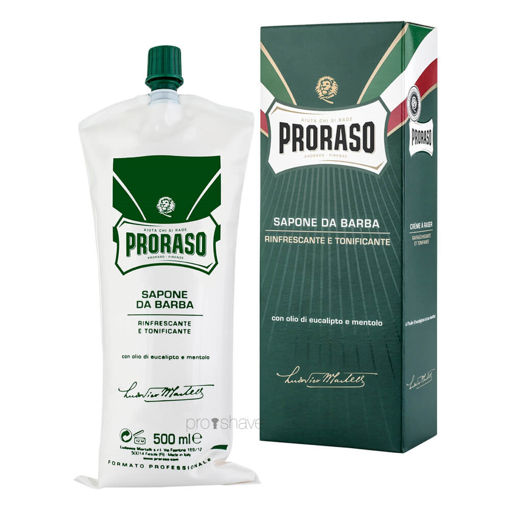 Proraso Barbercreme - Refresh, Eucalyptus & Menthol, 500 ml. (Salon)