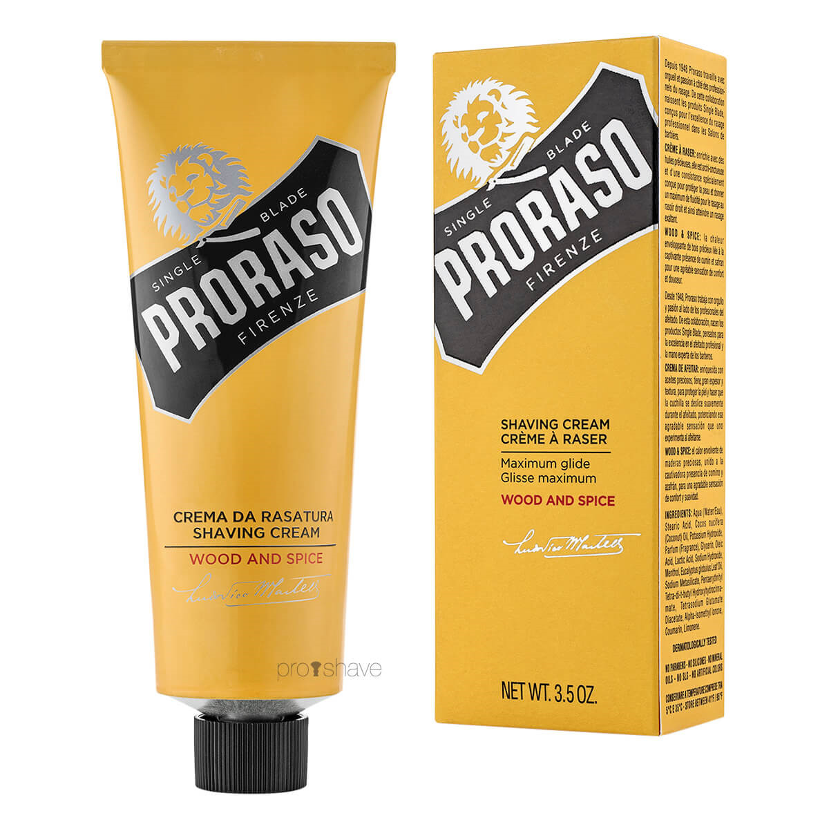 Proraso Barbercreme, Wood & Spice, 100 ml.
