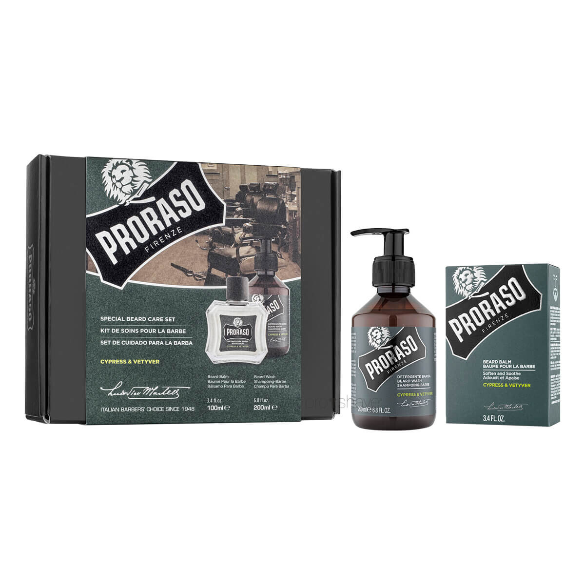 Billede af Proraso Gaveæske, Duo Pack, Skægshampoo & Skægbalm, Cypress & Vetiver