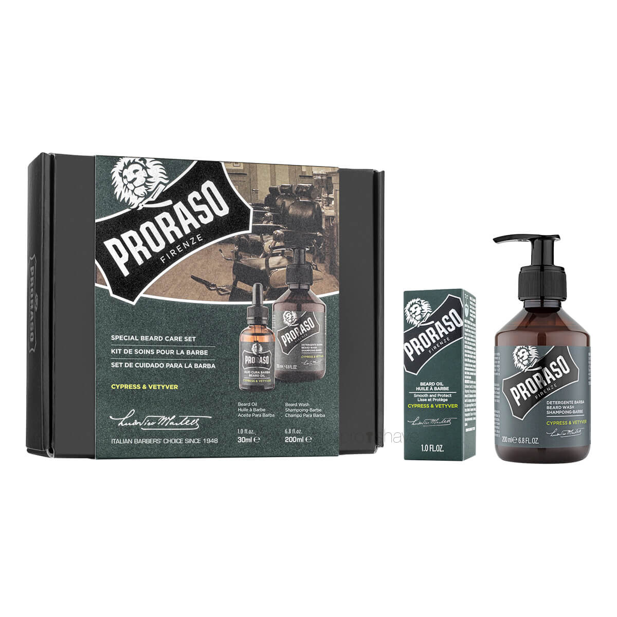 Billede af Proraso Gaveæske, Duo Pack, Skægshampoo & Skægolie, Cypress & Vetiver