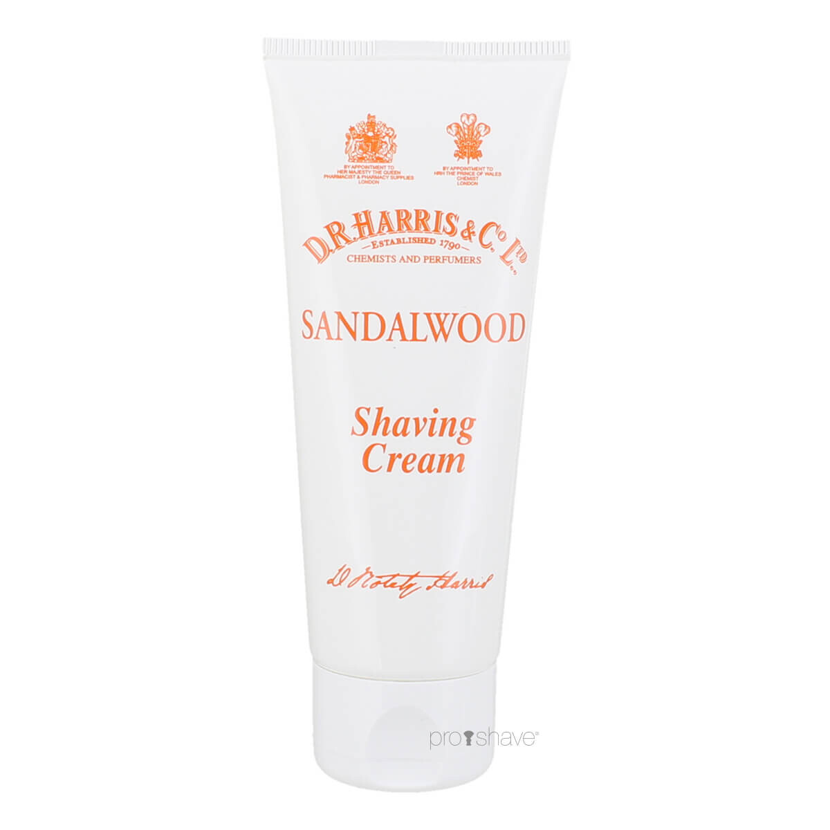 D.R. Harris Sandeltræ Barbercreme på tube, 75 ml.