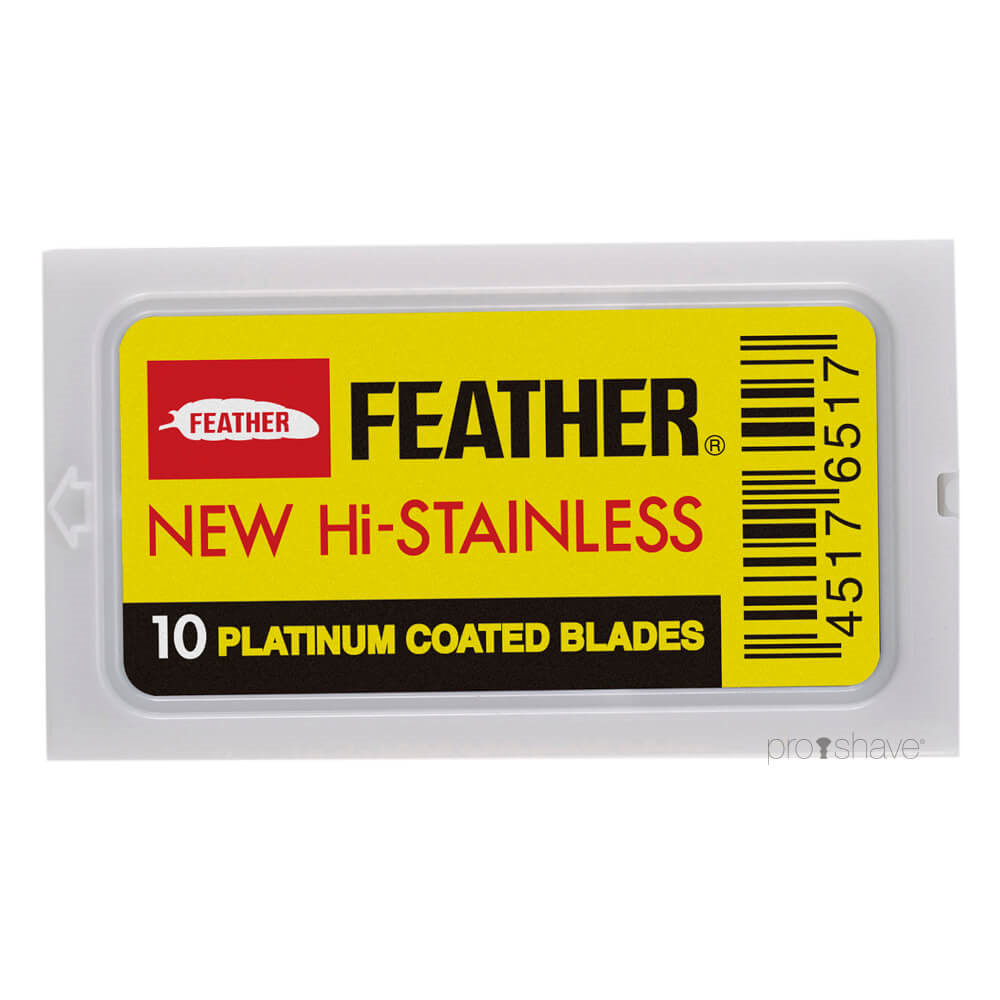 Feather New Hi-Stainless DE-Barberblade, 10 stk.