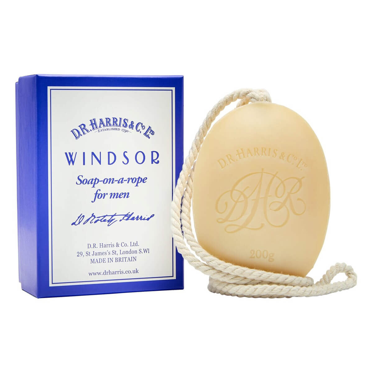 D.R. Harris Windsor Badesæbe på snor, 200 g.