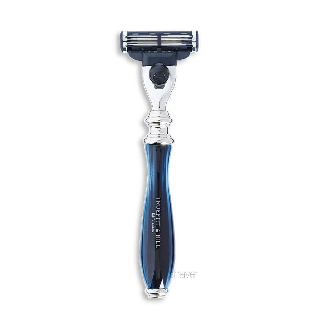 Se Truefitt & Hill Mach3 Skraber, Wellington, Faux Blue Opal hos Proshave