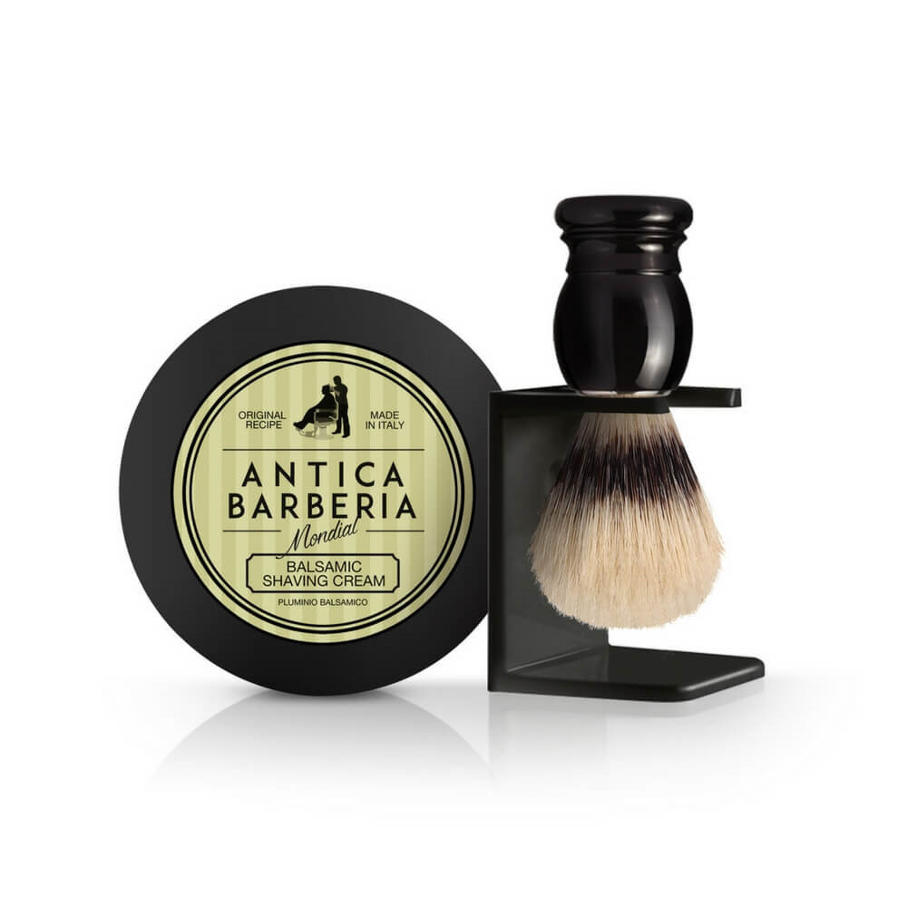 Mondial Antica Barberia Gaveæske med Barberkost, Holder og Barbercreme, Citrus