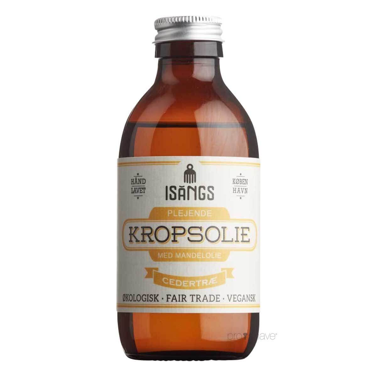 9: Isangs Plejende Kropsolie, Cedertræ, 200 ml.