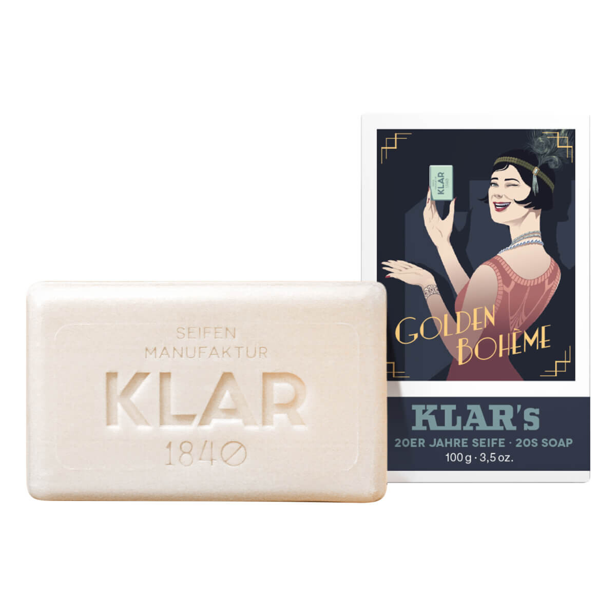 Klar Seifen Sæbe, 20'er Retro, Golden Bohème, 100 gr. billede