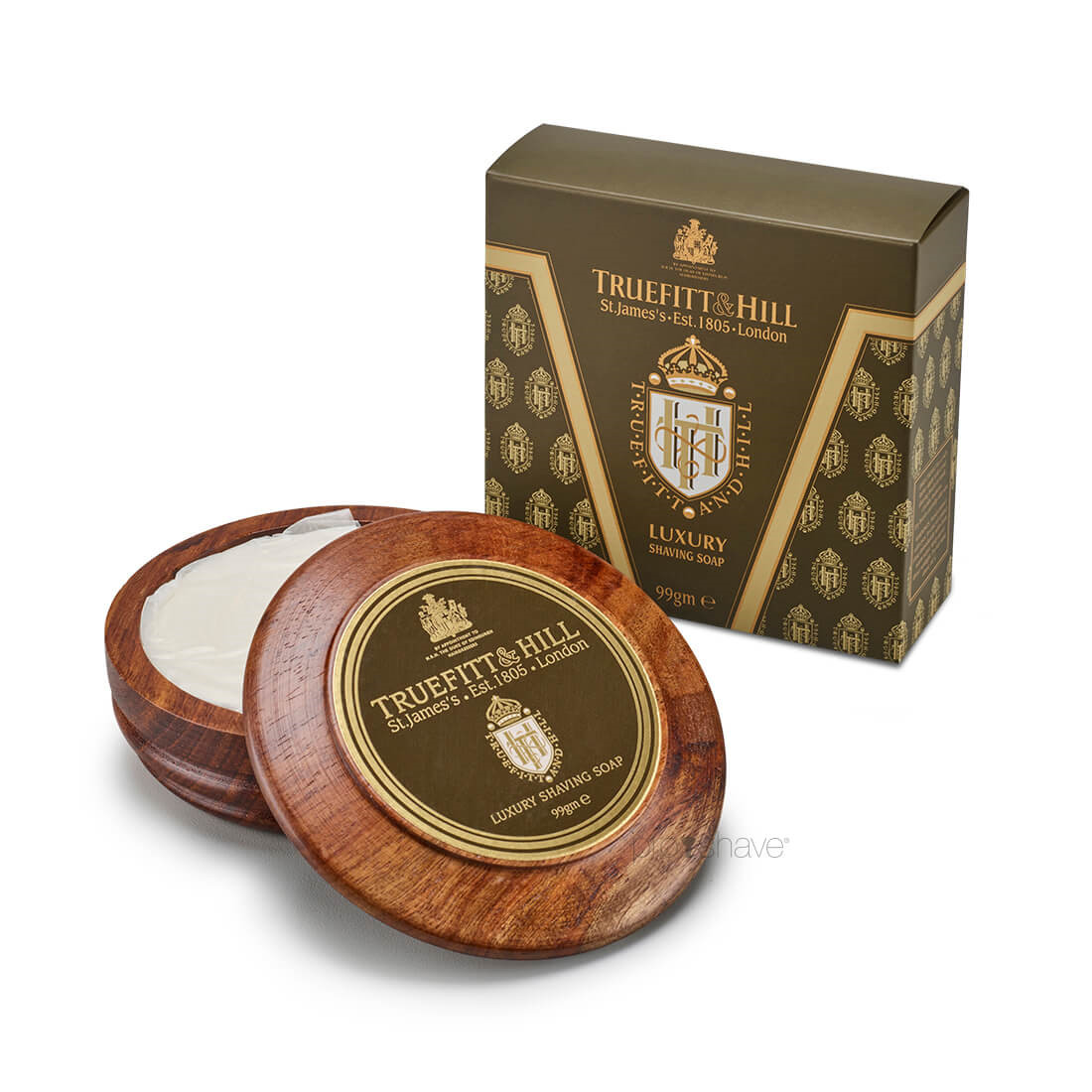 Se Truefitt & Hill Luxury Shaving Soap in Wooden Bowl (99 g) hos Proshave