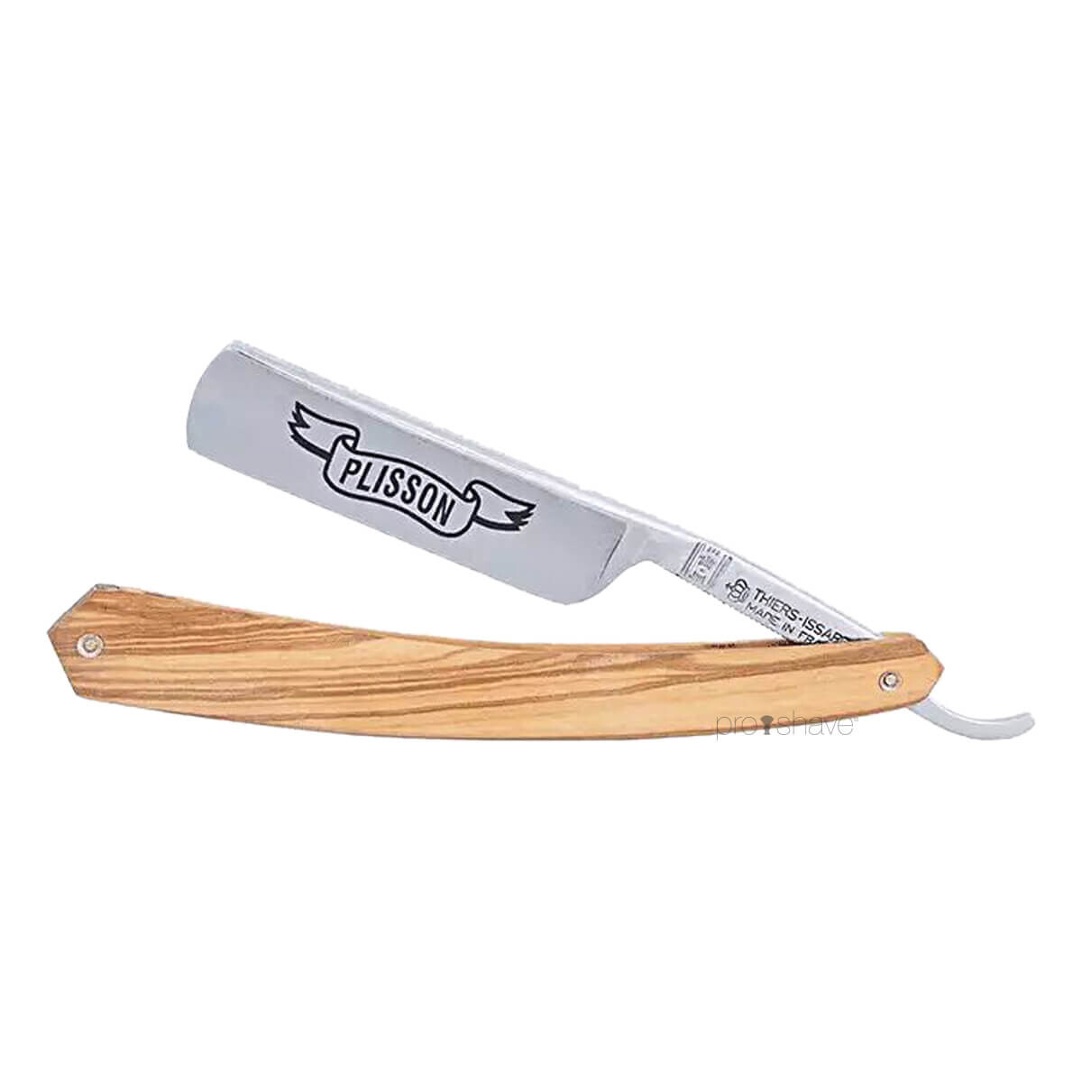 Se Plisson Straight Razor, 5/8 Round Nose, Oliventræ hos Proshave